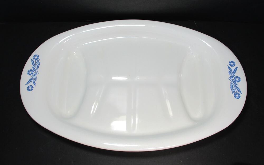 Vintage 1960 CORNING WARE Cornflower Blue P19 Oval Meat Serving Platter
